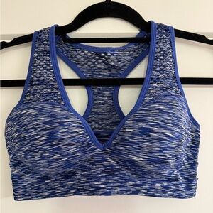 PINK Victoria's Secret Blue Patterned Sports Bra